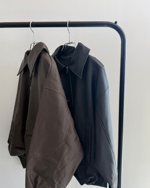 【新作アイテム送料無料】faux leather balloon jacket