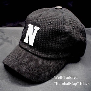 【Well-Tailored】"Baseball Cap " alphabet-logo Black
