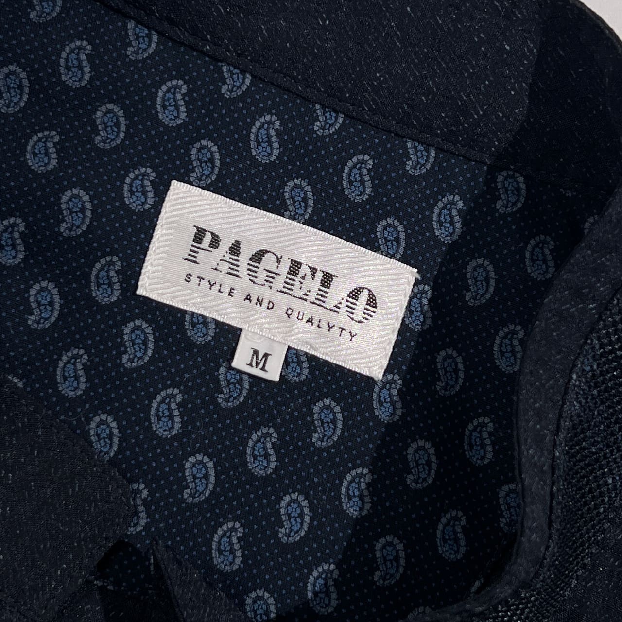 PAGELO パジェロ 切替 ペイズリー メッシュ ベスト ジャケット サイズ M /ネイビー ブラック系 メンズ