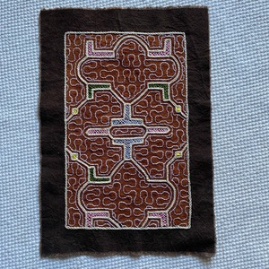 小型布　泥染め刺繍　パステルカラー3　20x30cm