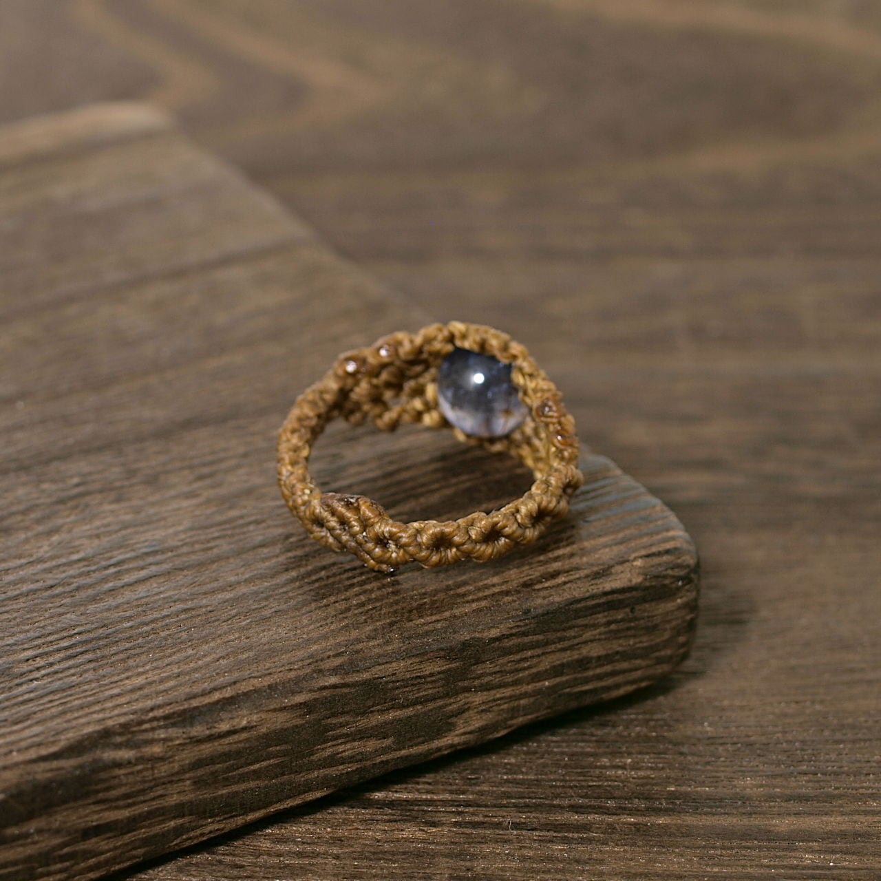 限定】アイオライト8ミリ玉ひと粒マクラメリング | Natural Style