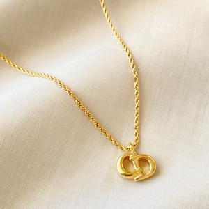 【N7007】Christian Dior simple small CD necklace/クリスチャンディオール/ネックレス