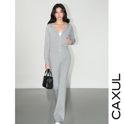 Compact Hoodie & Flare Pants Set-Up/2color