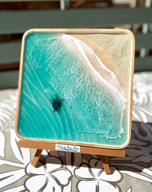 オーシャンレジンアートパネル『砂紋』