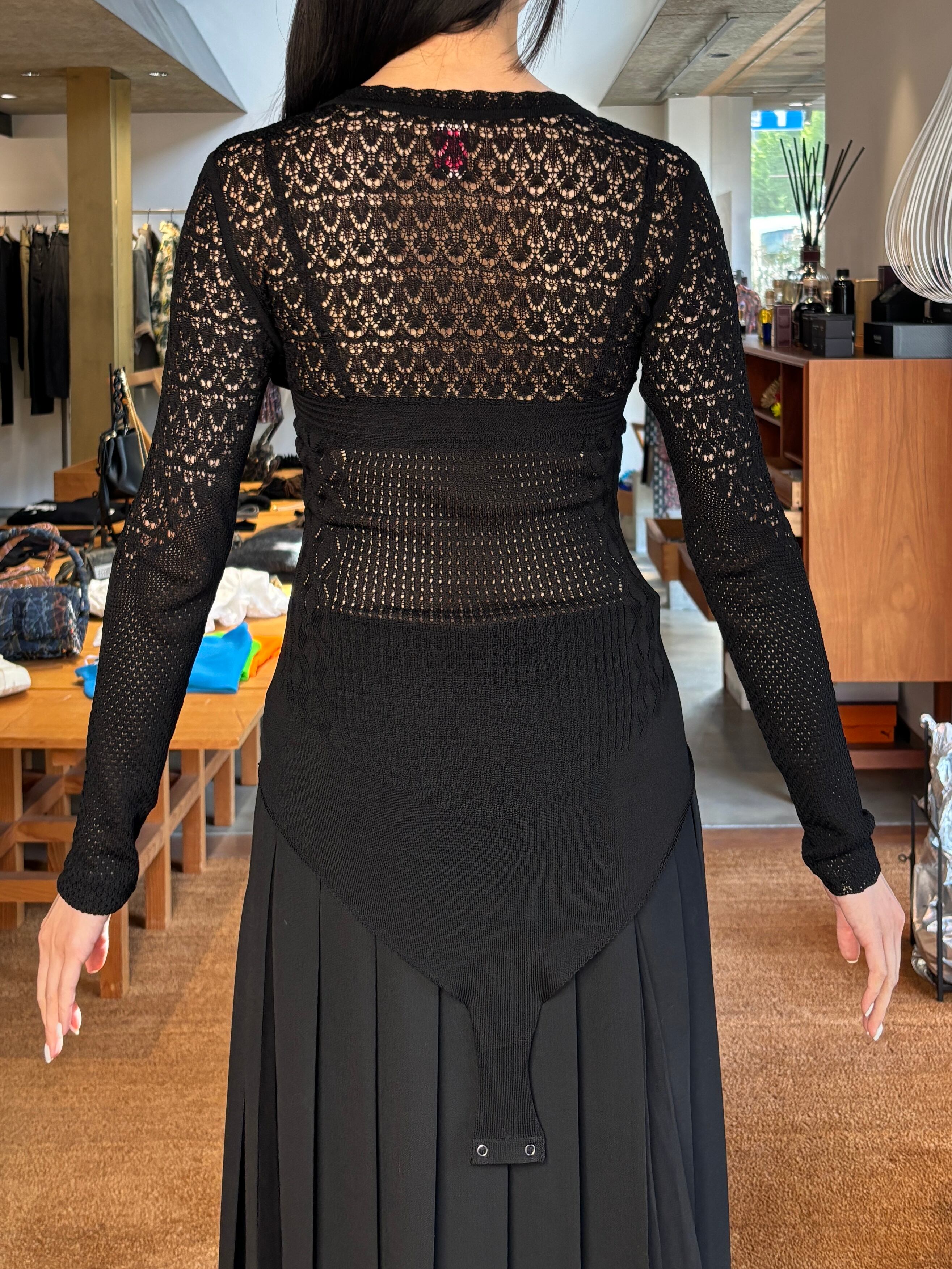 24AW】FETICO フェティコ / LACE KNIT V-NECK BODYSUITS | TRENT 