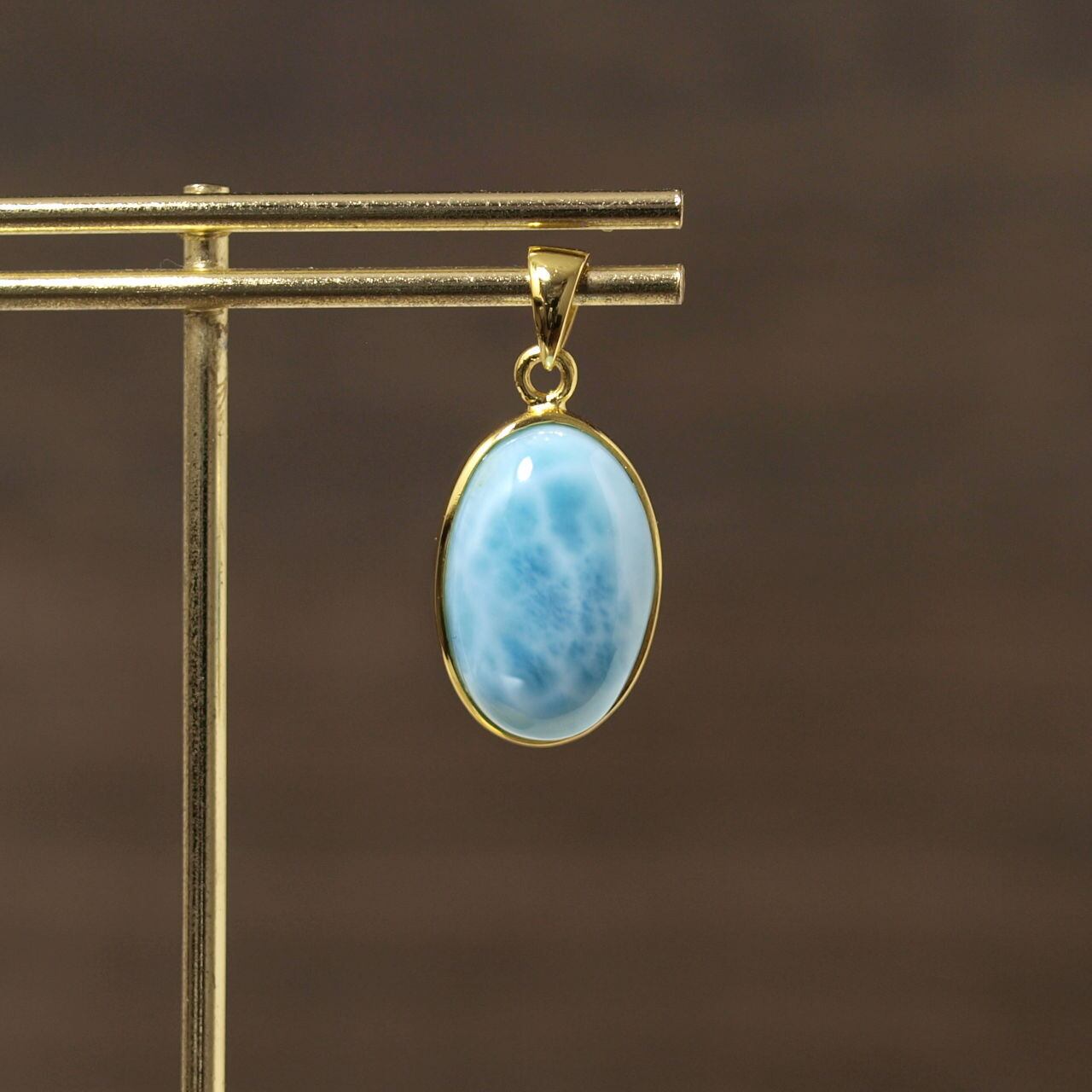 一点物】ラリマーオーバルK18GFペンダントトップN0.2 | Natural Style