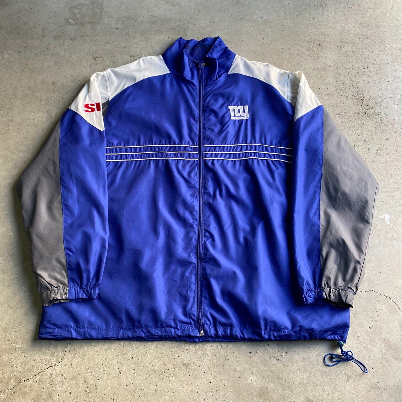 《人気》リーボック　Reebok NFL ナイロンジャケット☆XL 青　ブルー