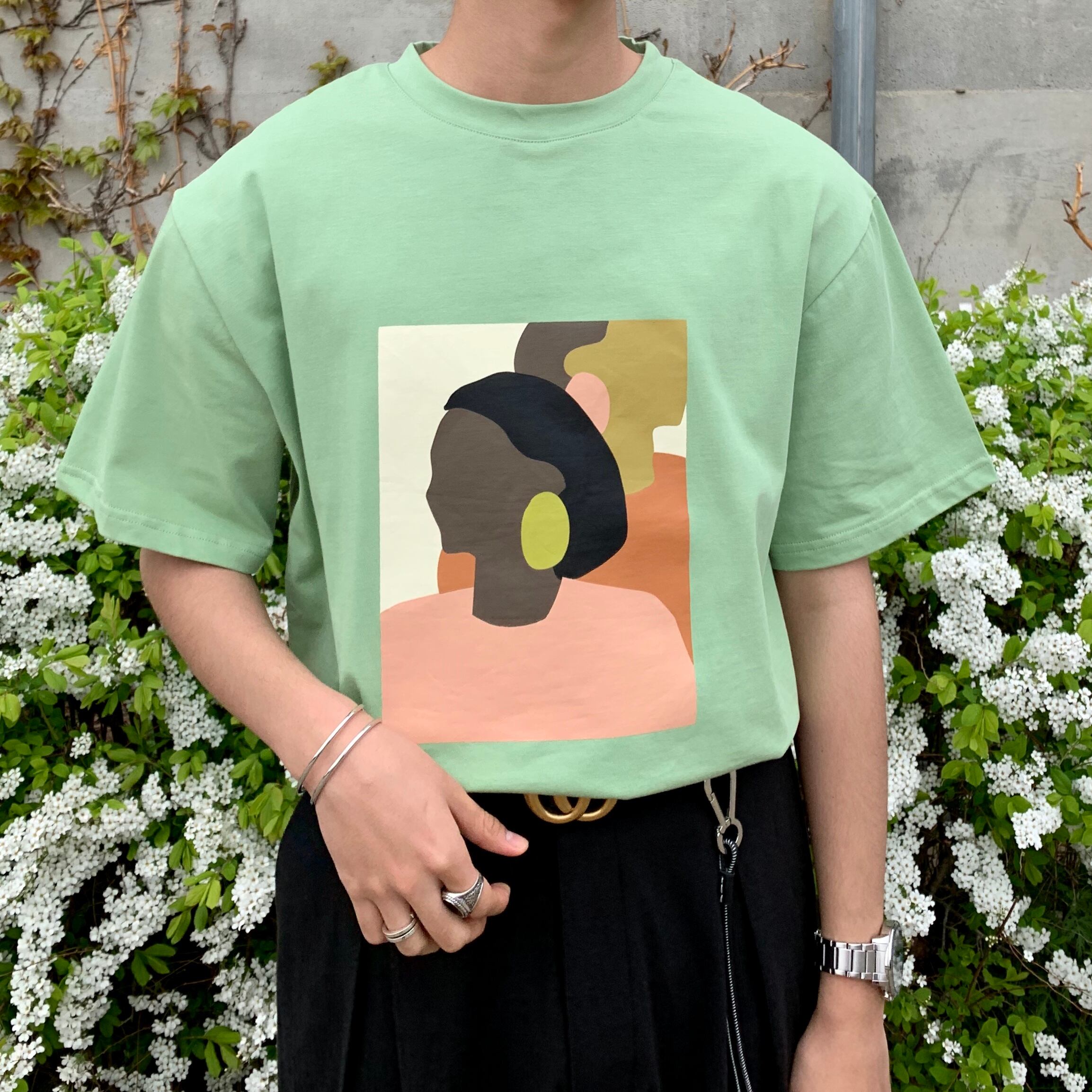 全2色 Tシャツ カットソー プリント カジュアル おしゃれ