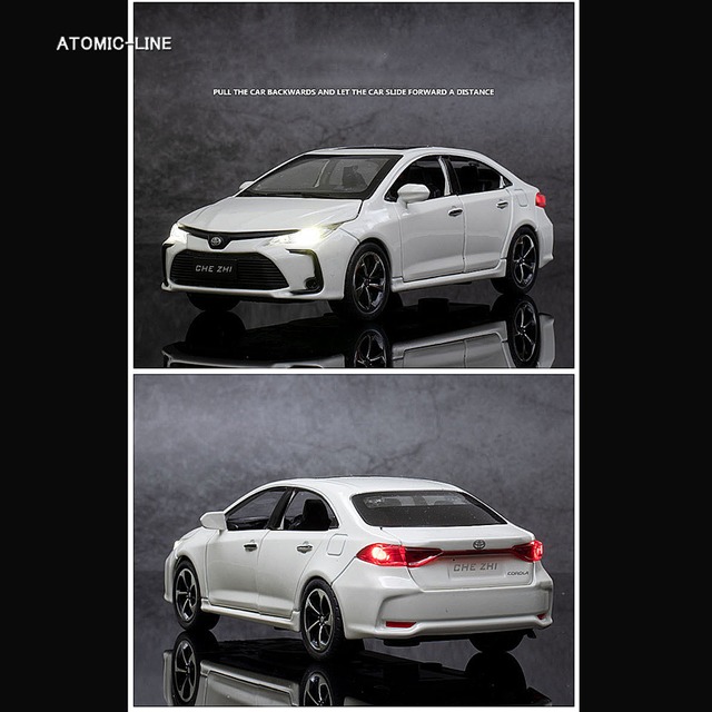 TOYOTA カローラ 1/32 ミニカー 全3色 ライト点灯 エンジンサウンド 合金モデル 模型 ジオラマ