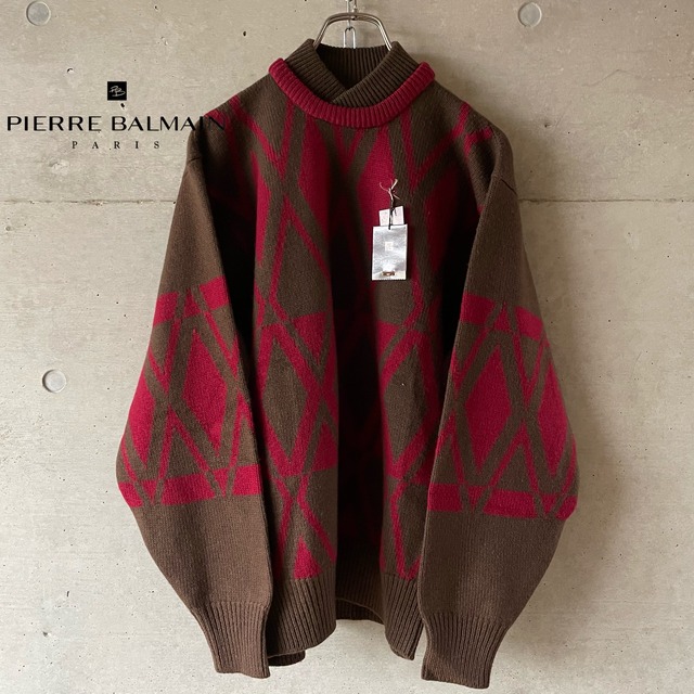 【PIERRE BALMAIN】dead stock design knit sweater(msize)0326/tokyo