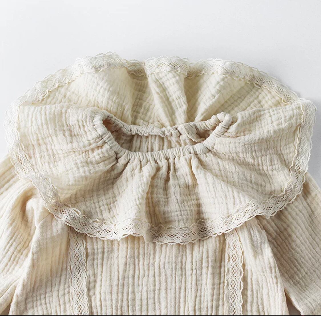 ヒブカラーリネンロンパース》》》》》ベビー キッズ ナチュラル 海外子供服 トレンド