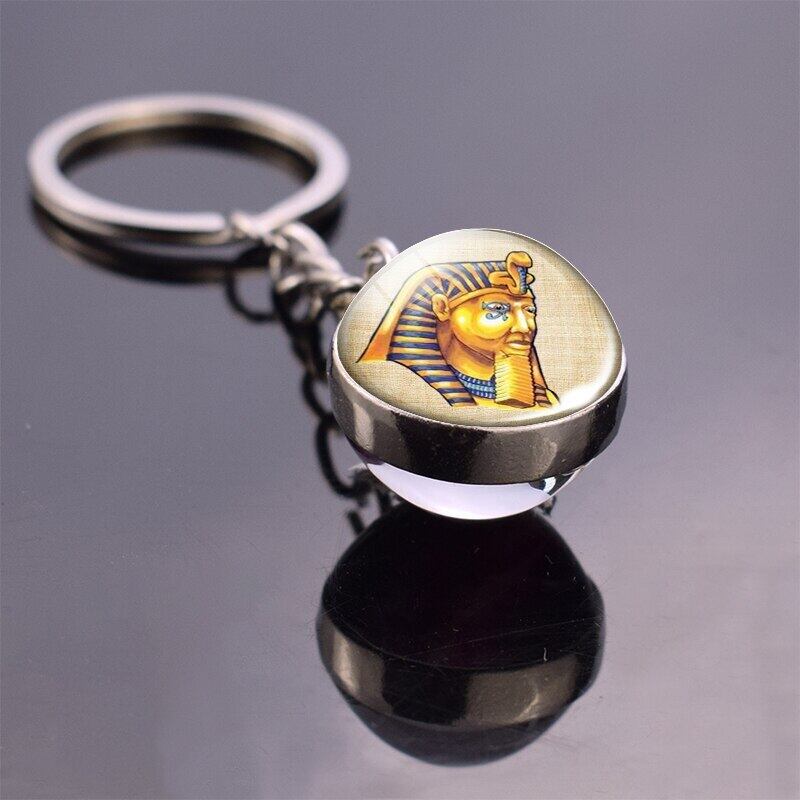 送料無料 古代エジプトのキーホルダーAnkhGlボールキーチェーン