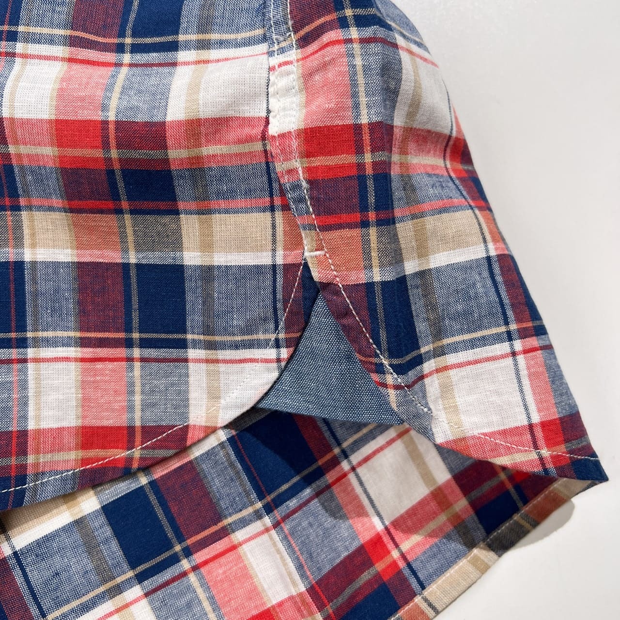 TOMMY HILFIGER トミーヒルフィガー チェック柄 コットン & リネン BD 半袖シャツ サイズ XL /マルチ系/メンズ