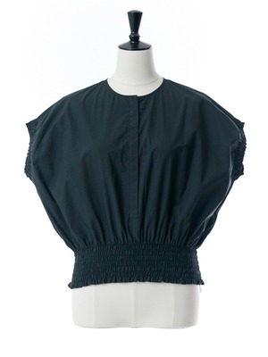 シャーリングブラウス(ブラック)