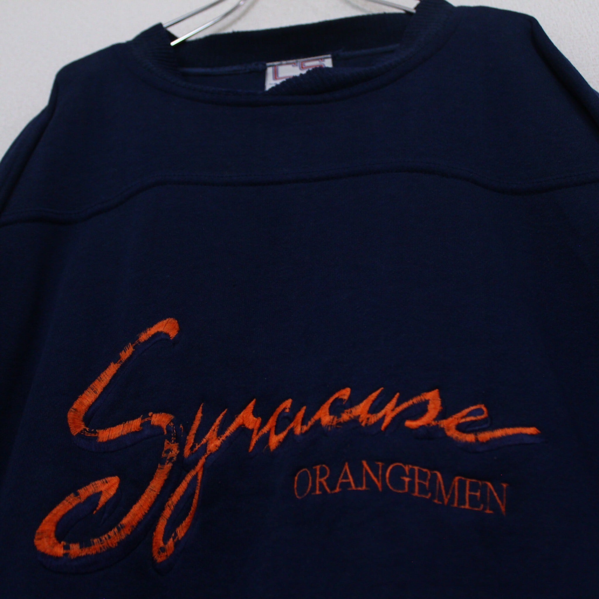 Caka act2】Rough Embroidery Design Vintage Loose Sweat Shirts 