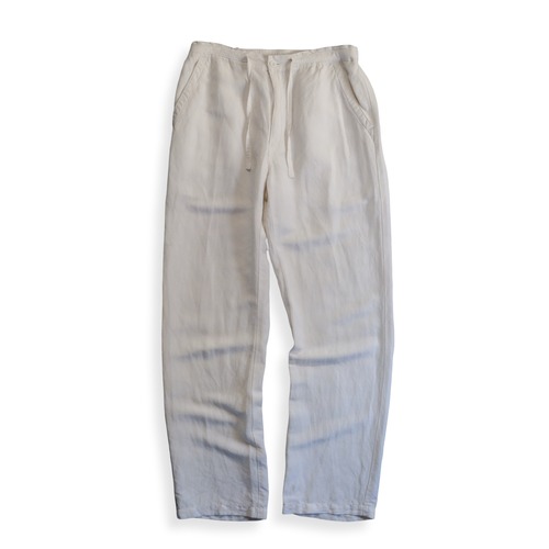 CUBAVELA White Linen Easy Pant
