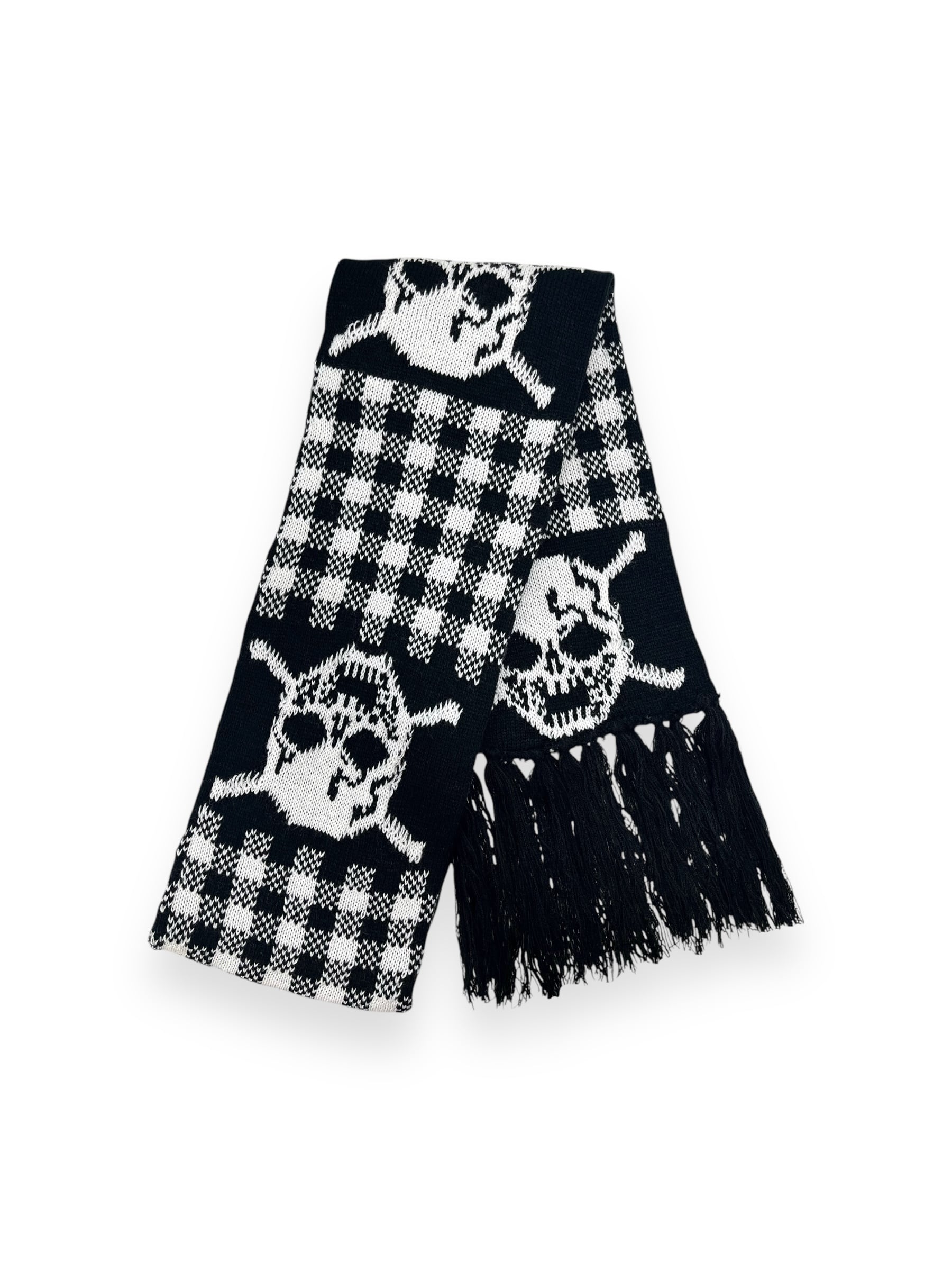 【PLANET STUDIO】check skeleton knit scarf