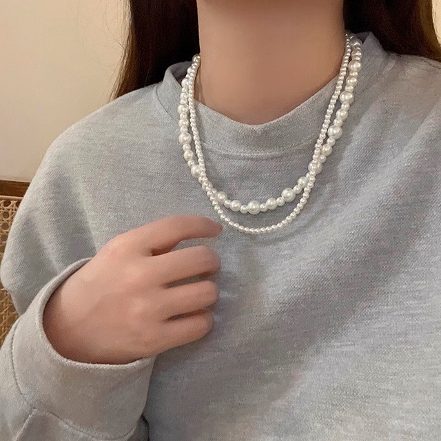 Double pearl necklace A804
