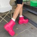 レインシューズ ビビッドカラー ショート丈 ショートブーツ パドル 厚底 レディース  長靴 雨靴 おしゃれ カジュアル 雨 雪 アウトドア レインブーツ レインシューズ ビビッドカラー ショート丈