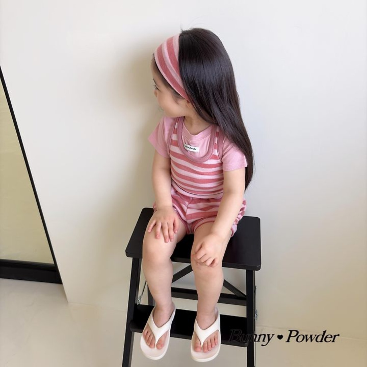 [Bunny Powder] (Planning) Striped Halter Sleeveless (2XL/3XL/4XL) / [버니파우더] 기획)단가라홀터나시 (2XL/3XL/4XL)