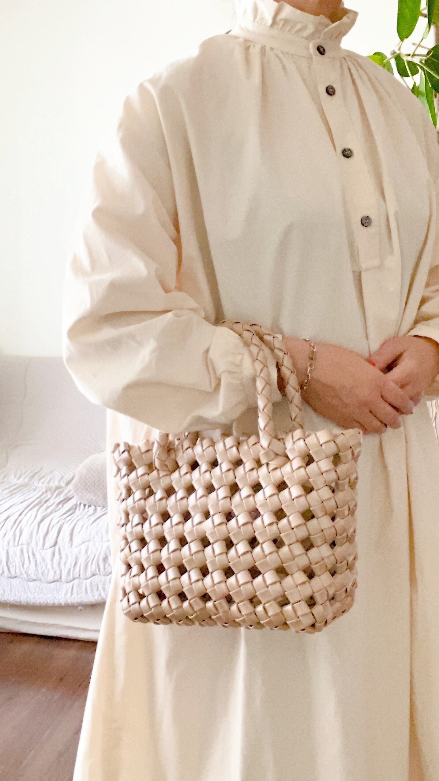 SALE1点商品】 レザーバスケットバッグ(ナチュラル) | Allamanda