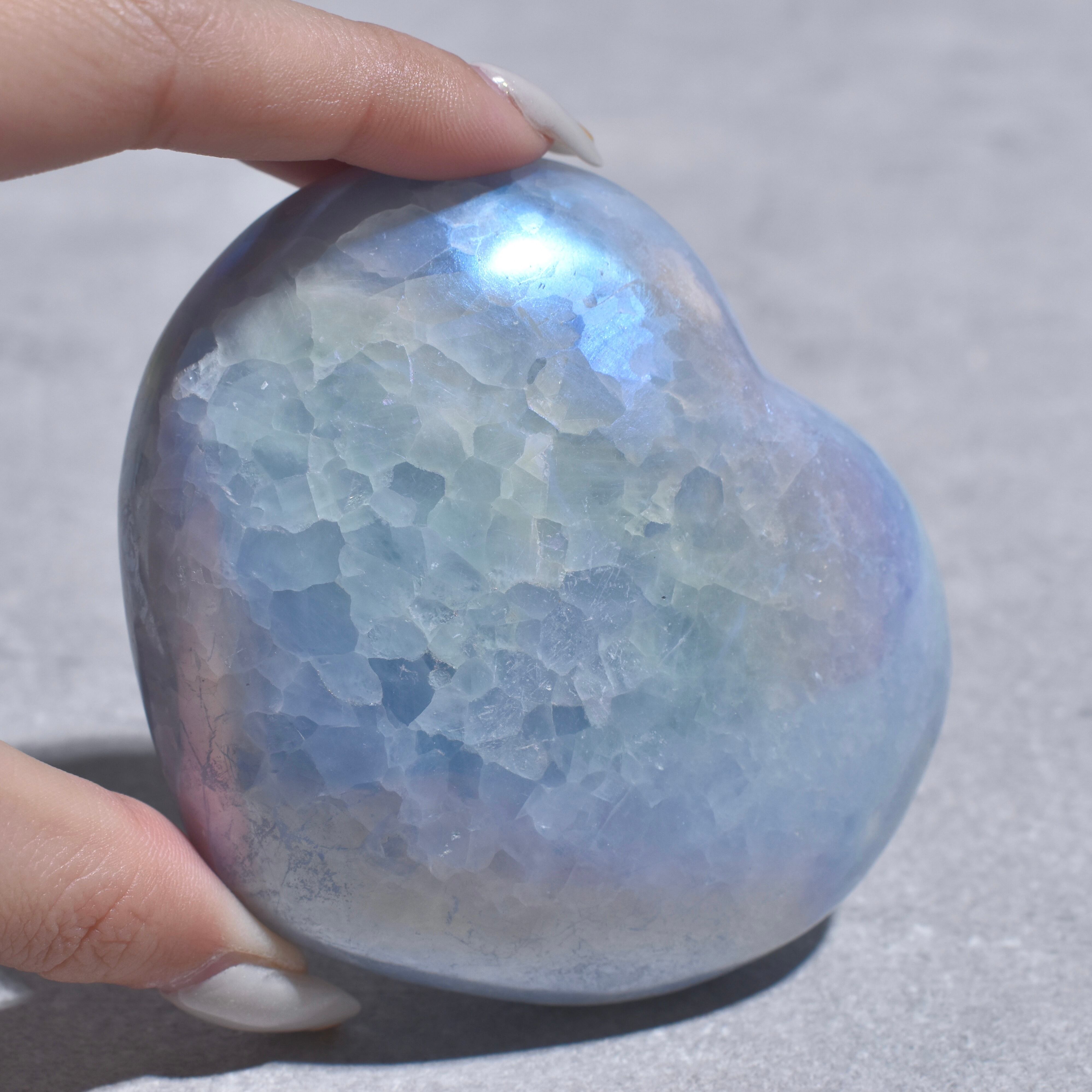 エンジェルオーラセレスタイト ハート03♡ Angel Aura Celestite ♡天然石・鉱石・パワーストーン