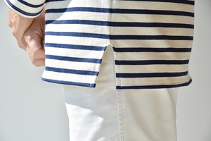 セントジェームス SAINT JAMES モックネックウェッソン(21JC GIENS II)ECRU/MARINE(生成り/マリン)【レターパックプラス可】