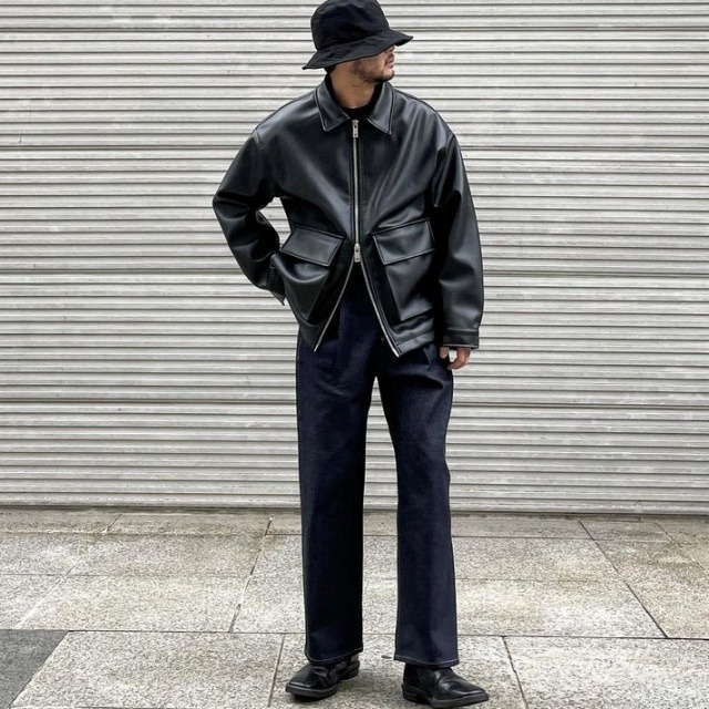 予約販売】ジャケット レザー 革ジャン メンズ ブラック ショート丈 