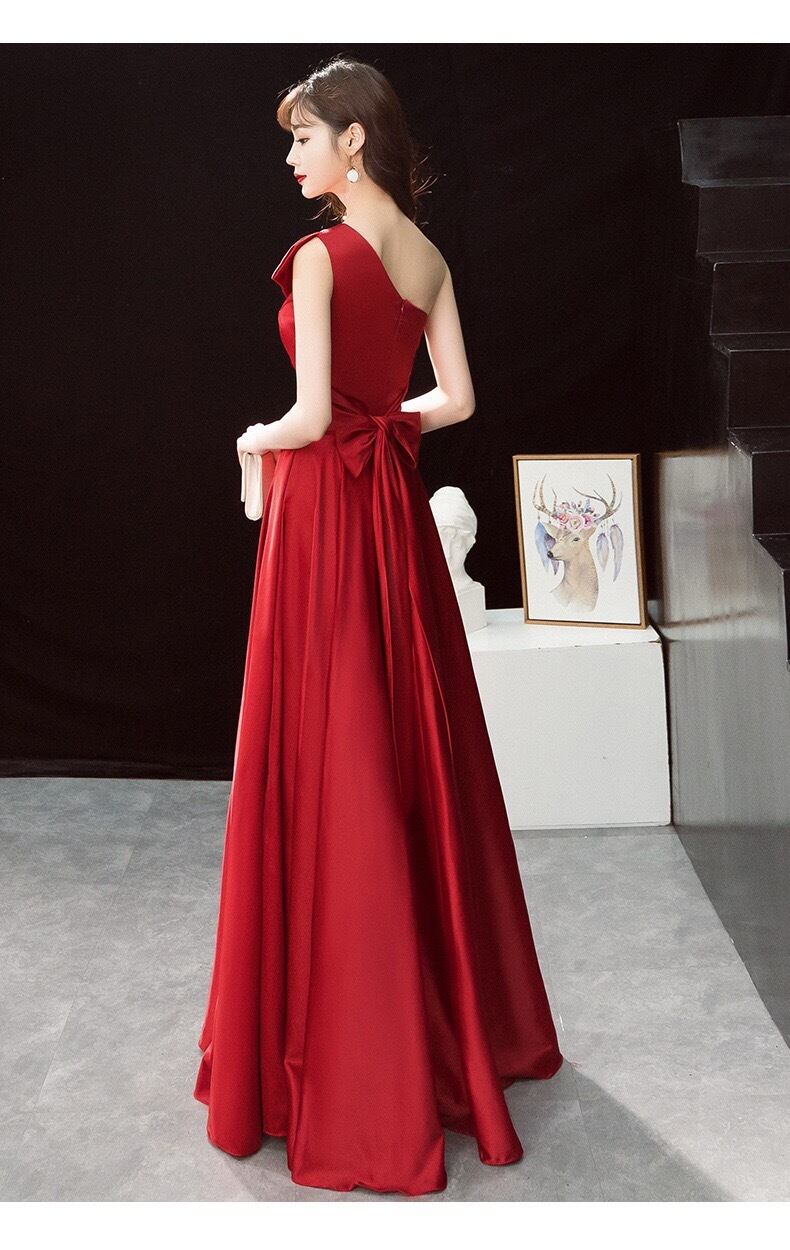 レッド ロングドレス ワンショルダー | LA MERFE 〜特別な日のお洋服