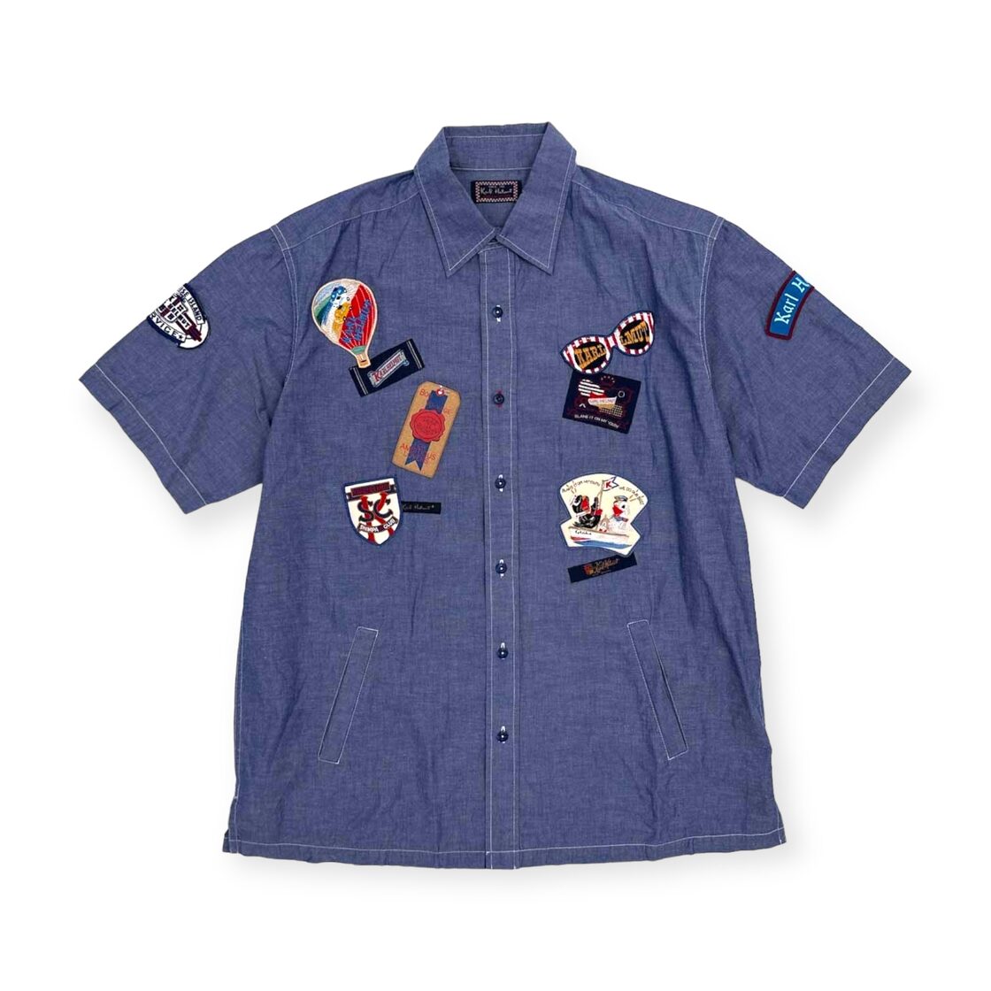 Karl Helmut カールヘルム ワッペン デザイン リネン混 半袖シャツ 