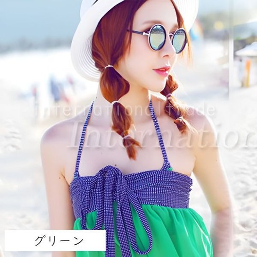レディース水着 ビキニ 3点セット 体型カバー セクシー 2wayスカート付き ワンピース風 ビーチウェア シフォン リゾート 可愛い ドット柄 シースルー 透け感 夏 海 プール 女性用 オシャレ 小胸 盛れる 美脚効果　w555 SB