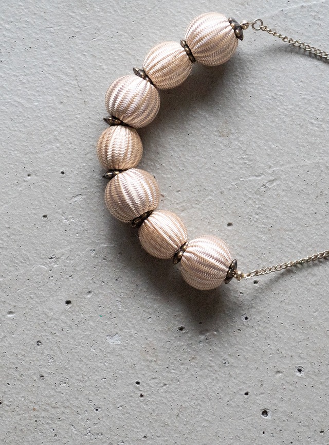 unknown used Fabric wrapped beads necklace