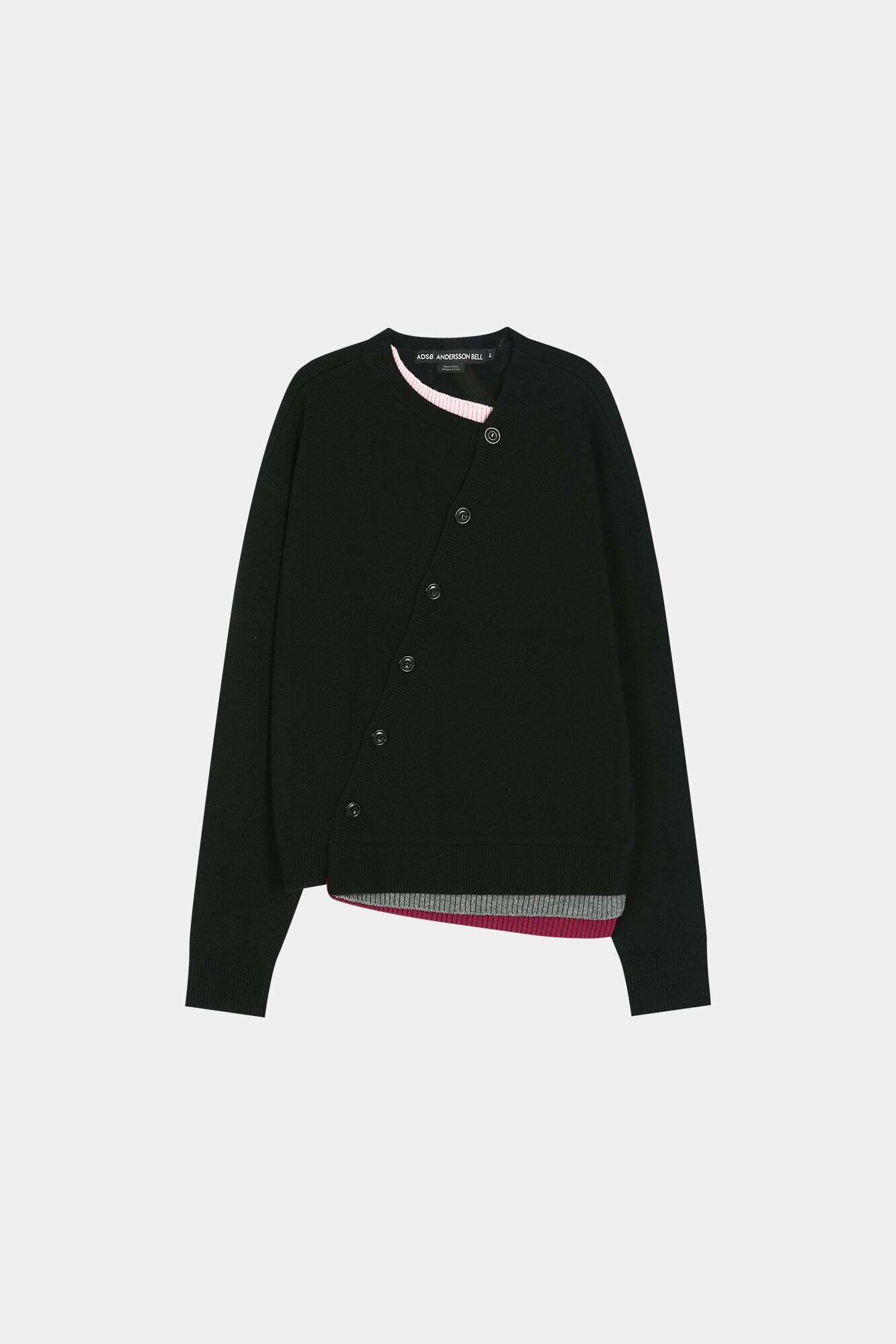 2/20発送 [ANDERSSON BELL] LAYERED CARDIGAN atb1433m(BLACK) 正規品