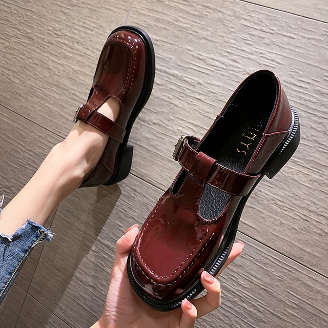 レッドブラックカジュアルバックル 靴 シューズ ローファー フェイクシューズ68171224543