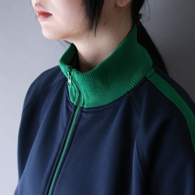 "OLD NAVY" navy×green good bi-color track jacket