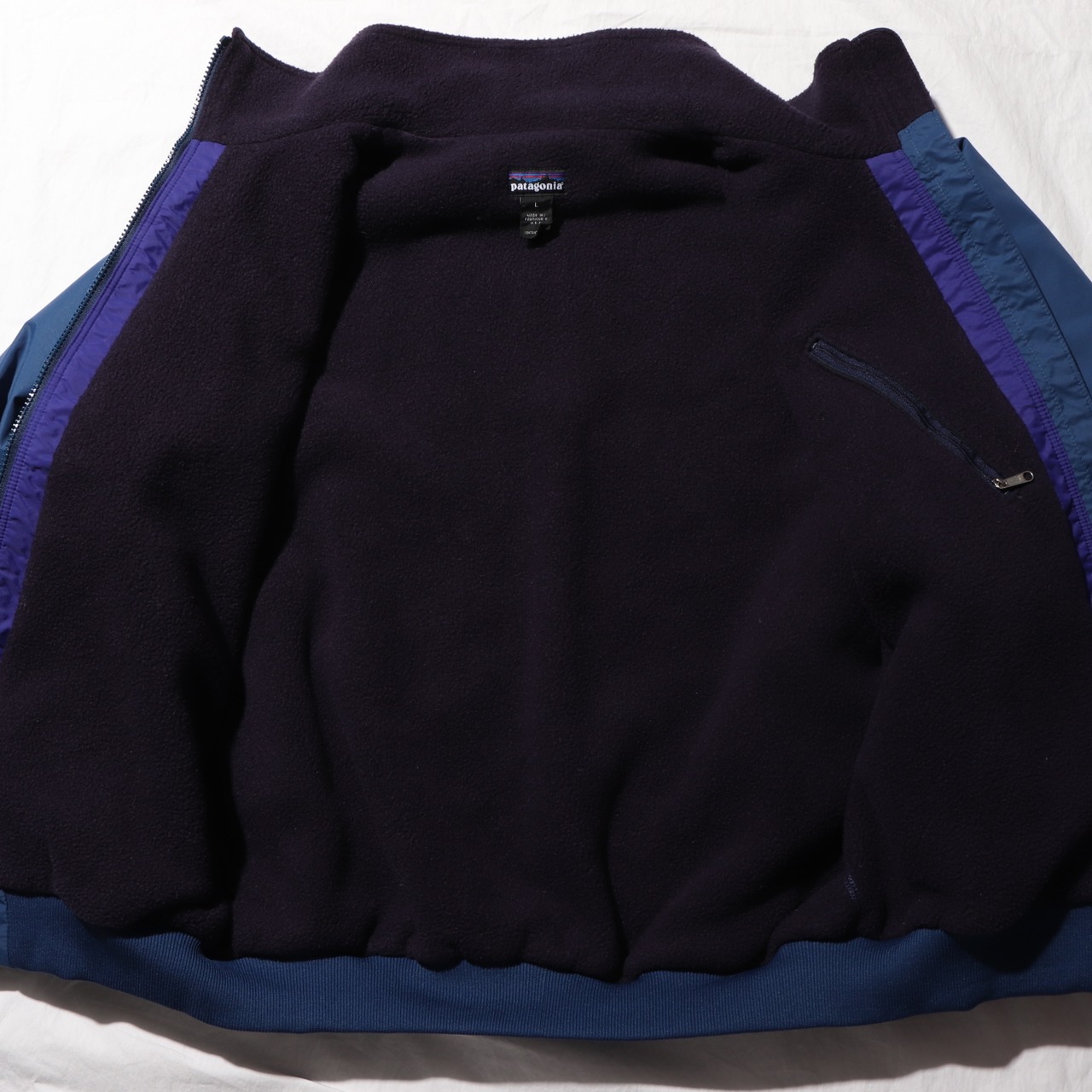 Mint L 雪無し 93年 Shelled Synchilla Jacket Patagonia パタゴニア シェルドシンチラジャケット 青 ブルー