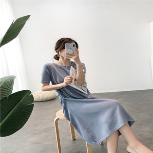 送料無料 ワンピース ラフスタイル カジュアル 大人っぽい ベーシック サイドリボン シャツワンピ ス 春 夏 無地 シンプル 着回し お出かけ Op 018kr ワンピースコーデのお店 Flower Silhouette