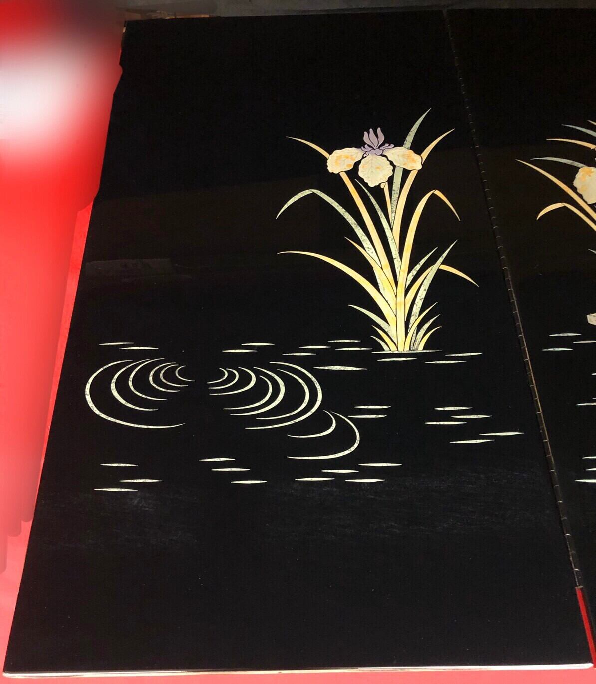 金箔螺鈿鯉屏風 25号 1セット 【公式通販】