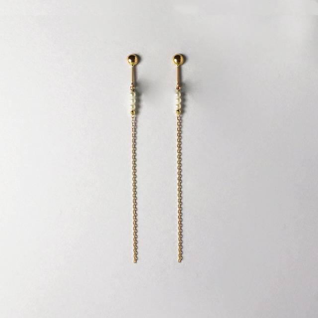 SUZURAN / Baby Pearl Clip-on Earrings (Long)