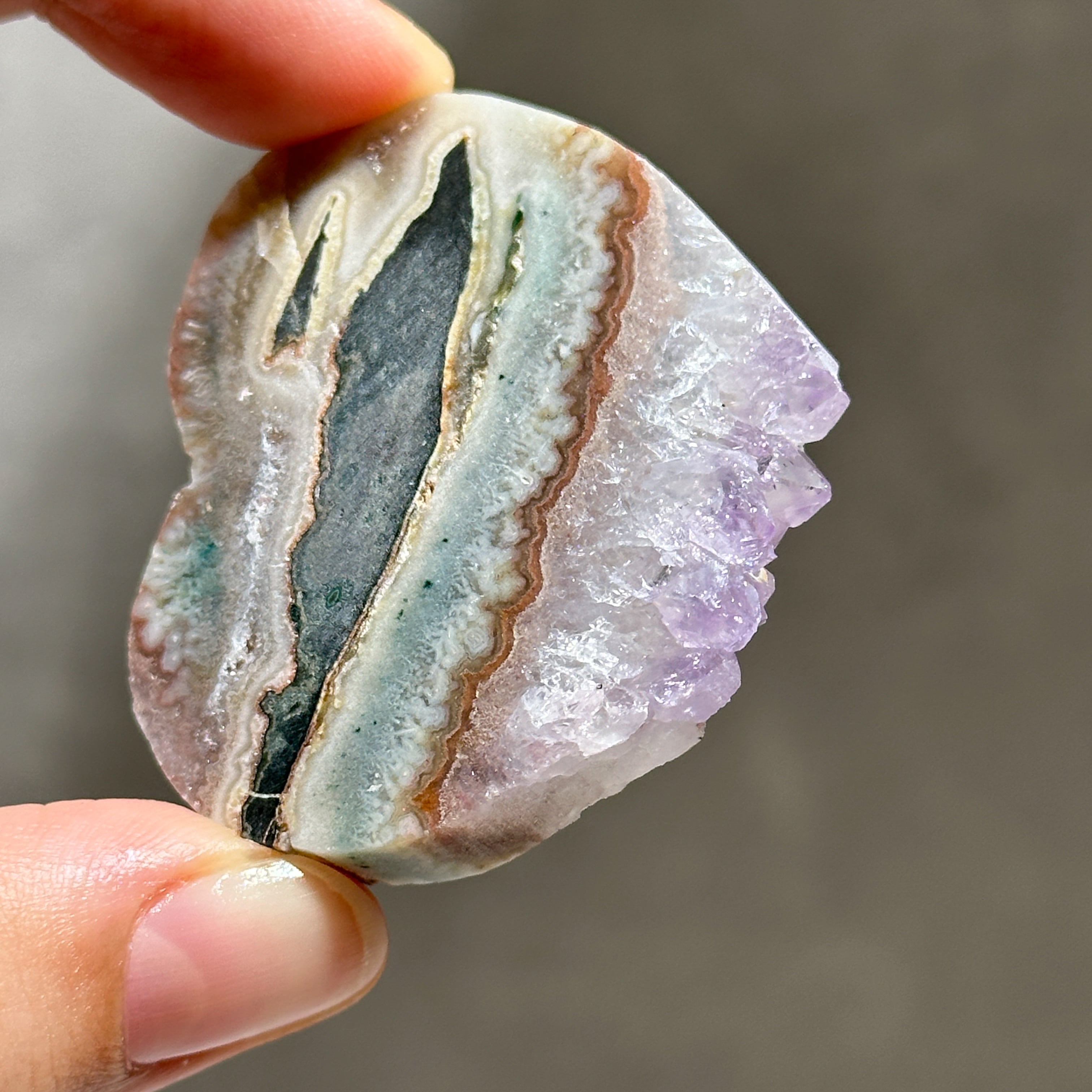 アゲート×アメジスト ハート43◇ Agate× Amethyst ◇天然石・鉱物