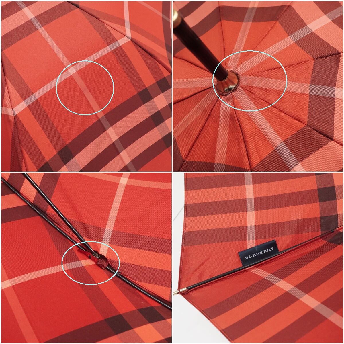 傘 BURBERRY バーバリー USED美品 チェック レディース レッド