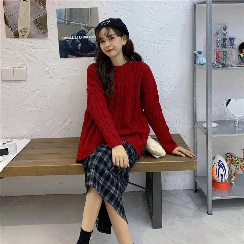 バッグスリットチェックスカート