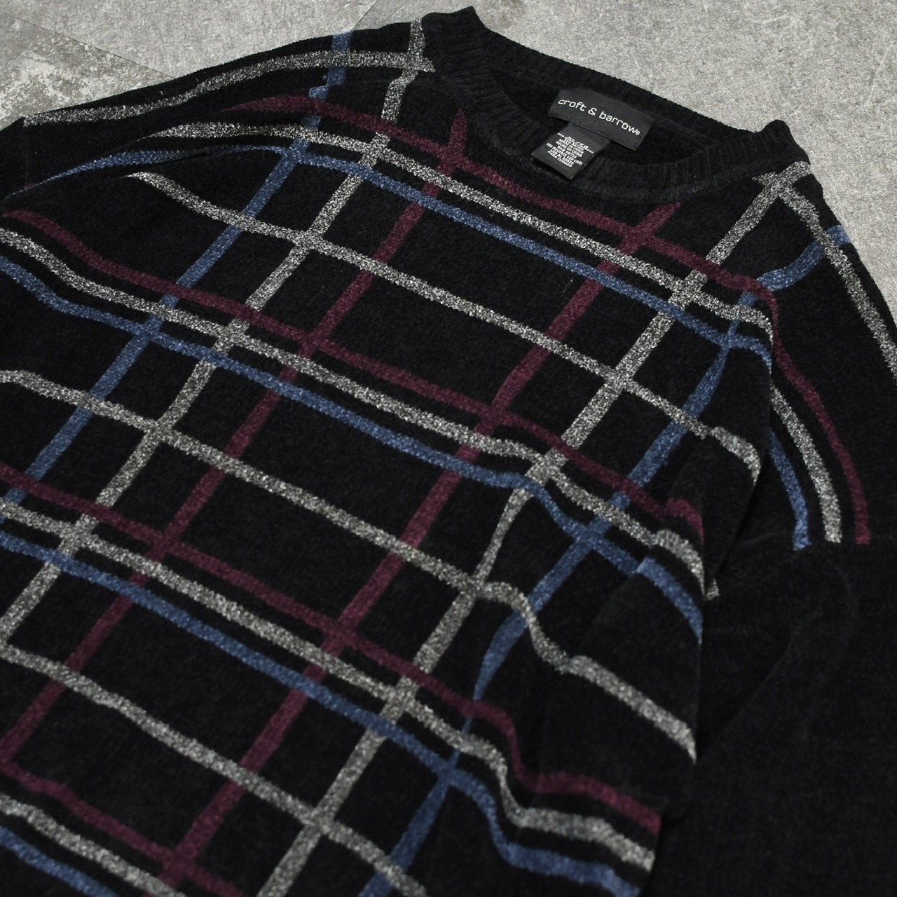 Craft & Barrow check chenille knit