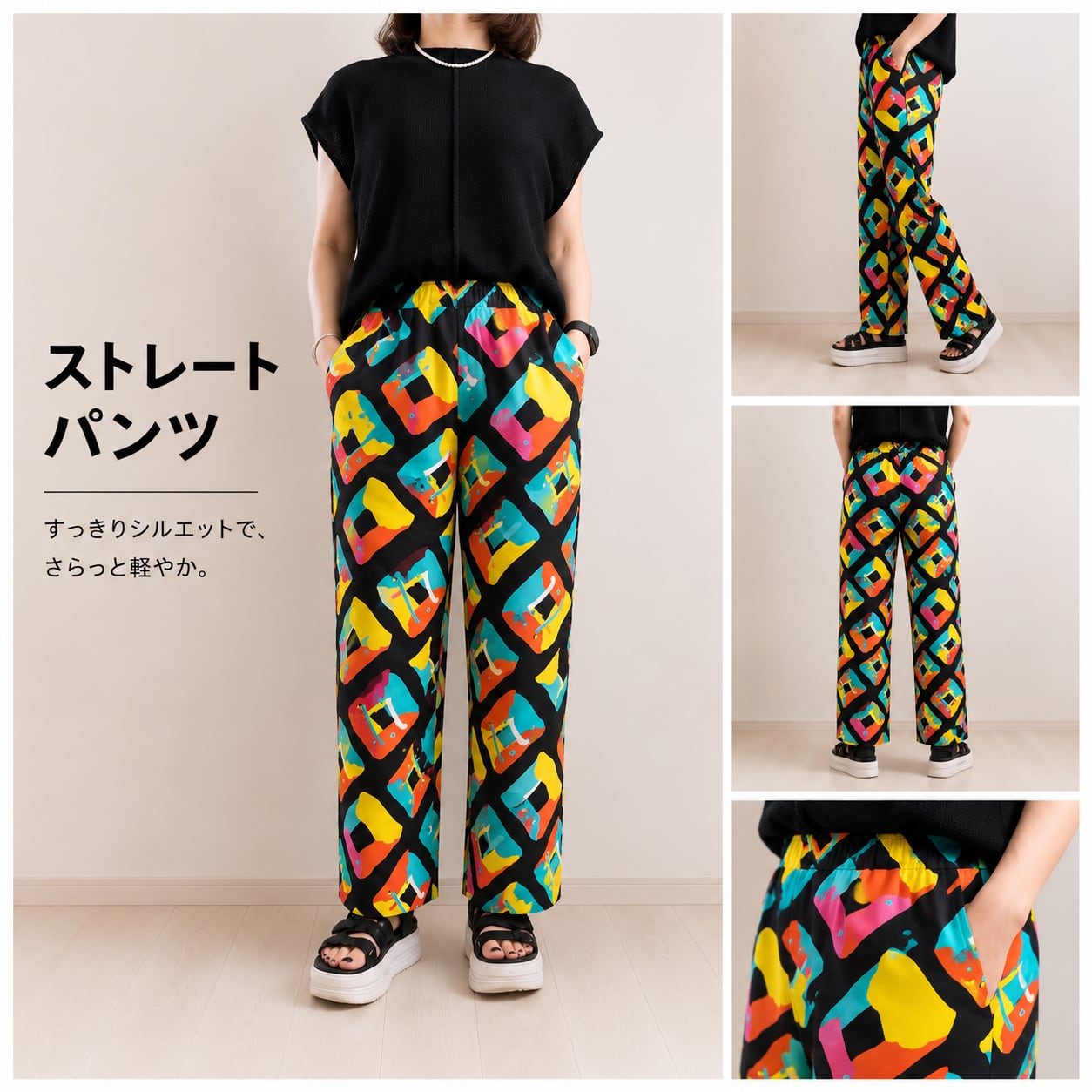African パンツ =  Vivid Grid =
