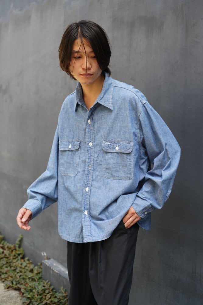 タイムセール！BIG MAC 70’s Vintage Chambray Vintage 70's Big Mac Chambray Shirt, Embroidered, Size M