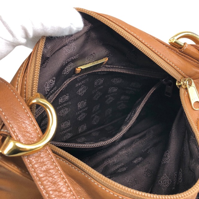 LOEWE ロエベ ショルダーバッグ ブラウン アナグラム レザー 巾着 vintage ヴィンテージ オールド vutcye