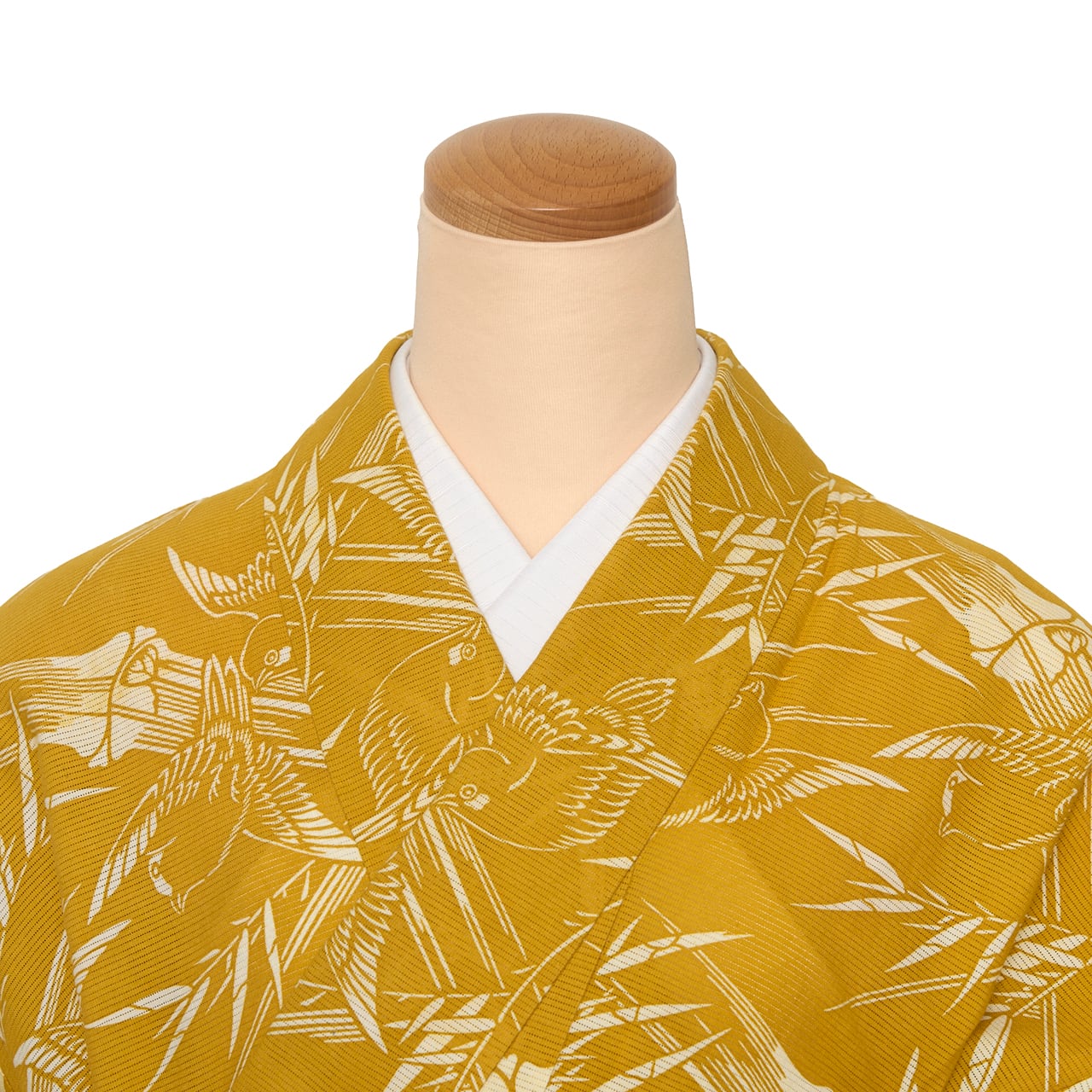坂口工房 「竹に雀」 加賀染古代型小紋 綿絽単衣着物【中古】 | かわの屋