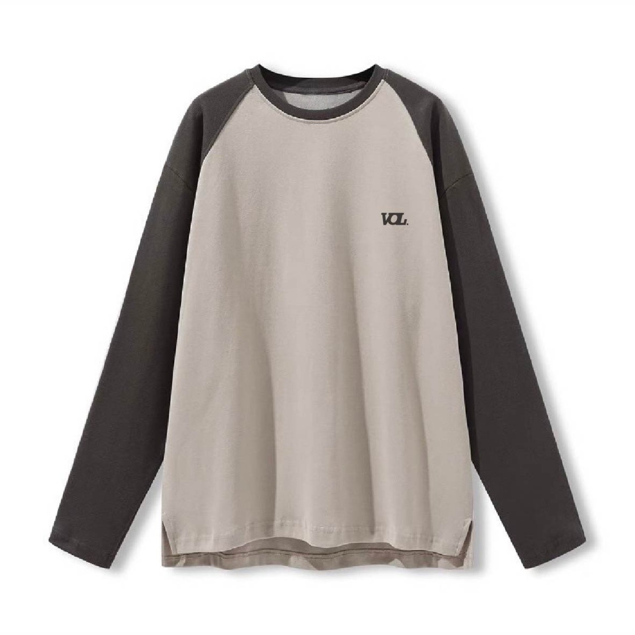 Bicolor long sleeve Tee/BROWN