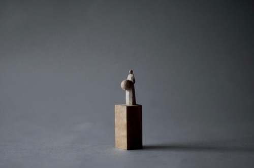 (067)wood figure-mini台付_036