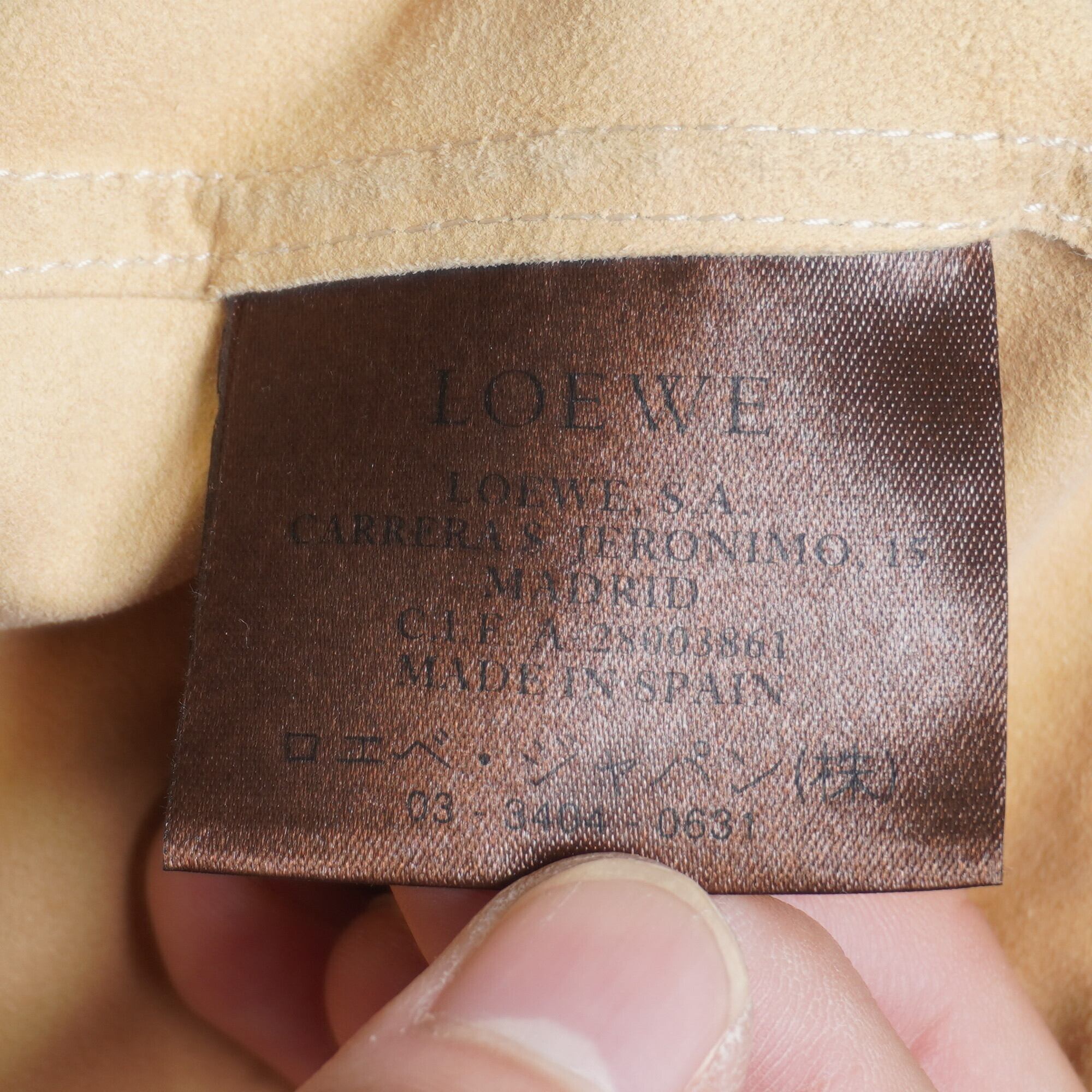 LOEWE】ロエベ 00s vintage アナグラム刻印メタルボタン GOAT LEATHER